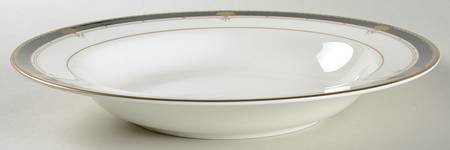 Fanfare Black Large Rim Soup Bowl