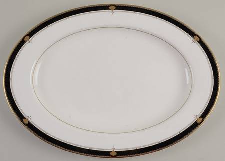 Fanfare Black 15" Oval Serving Platter