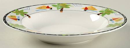 Fantasy Isle Large Rim Soup Bowl