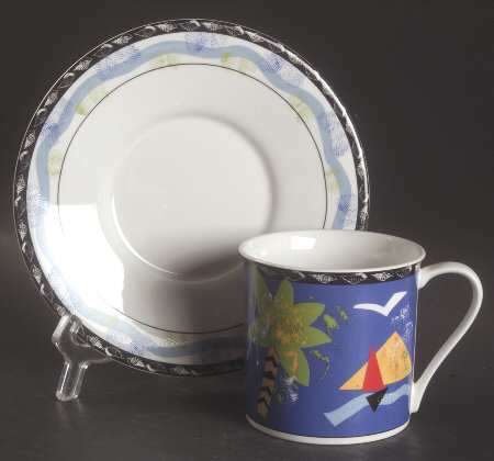 Fantasy Isle Flat Cup & Saucer Set