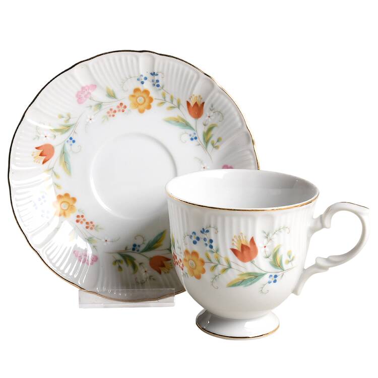 Fanciful Footed Cup & Saucer Set