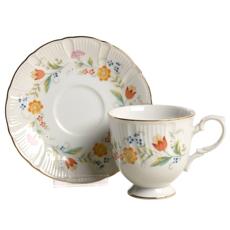 Fanciful Footed Cup & Saucer Set