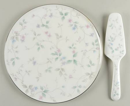 Feelings Cake Plate & Solid Ceramic Server Set (No Box)