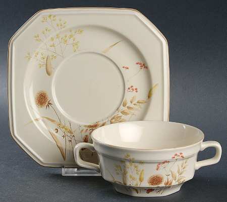 Ferndale Flat Cream Soup Bowl & Saucer Set