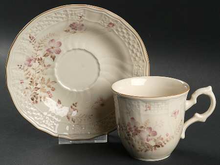 Fern Rose Flat Cup & Saucer Set