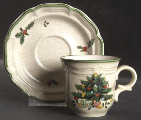 Festive Season Flat Demitasse Cup & Saucer Set