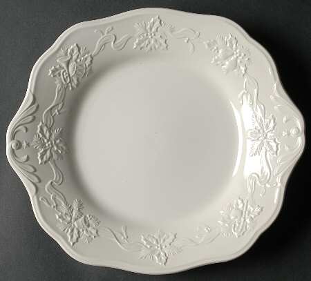 Festive White Handled Cake Plate