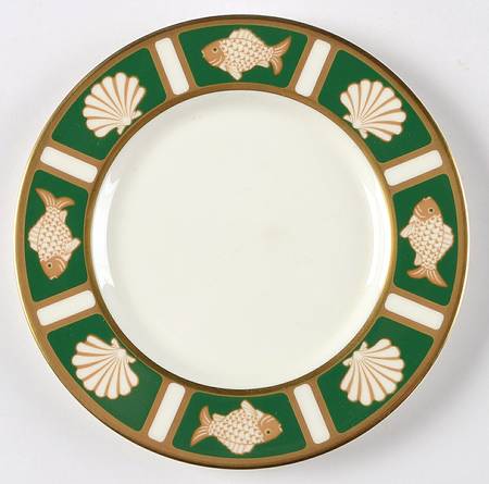 Fish and Shell Green (Narumi) Bread & Butter Plate