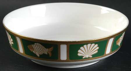 Fish and Shell Green (Narumi) Coupe Soup Bowl