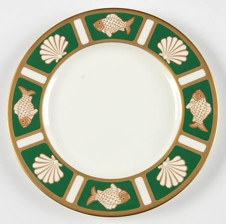 Fish and Shell Green (Narumi) Salad Plate
