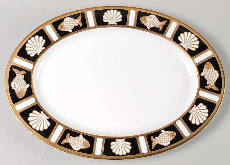 Fish and Shell Onyx (Narumi) 14" Oval Serving Platter
