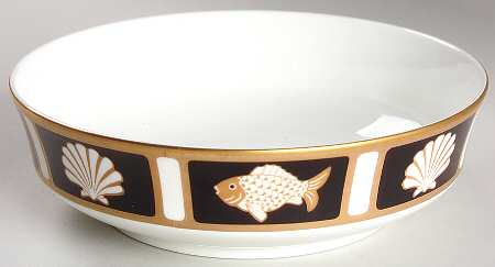 Fish and Shell Onyx (Narumi) Coupe Soup Bowl