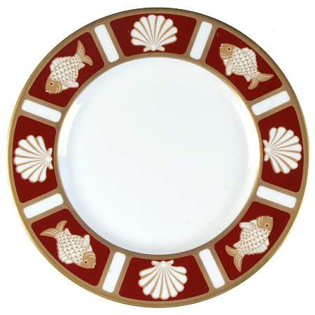 Fish and Shell Persian Red Salad Plate