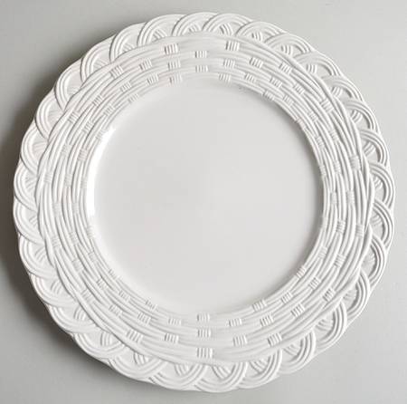 Flower Basket White 12" Chop Plate (Round Platter)