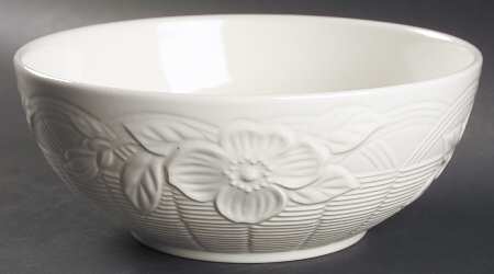 Flower Basket White 8" Round Vegetable Bowl
