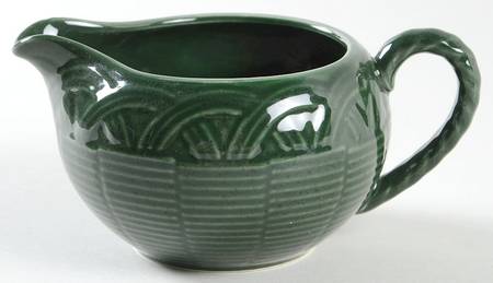 Flower Basket Hunter Green Creamer