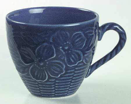 Flower Basket Lapis Blue Flat Cup