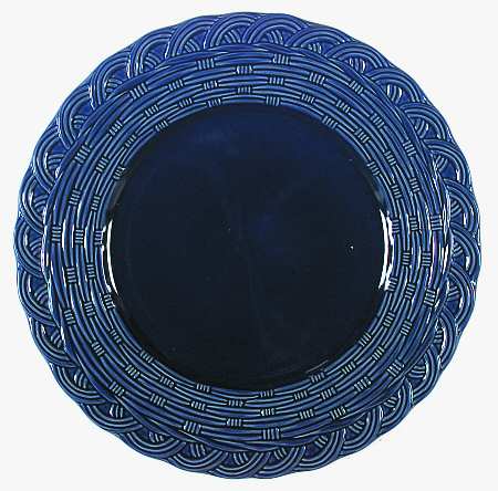 Flower Basket Lapis Blue 12" Chop Plate (Round Platter)