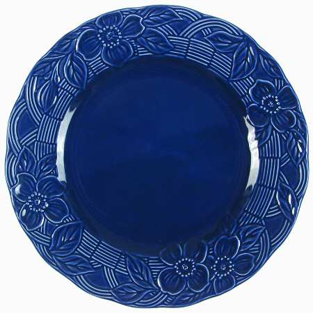 Flower Basket Lapis Blue Dinner Plate