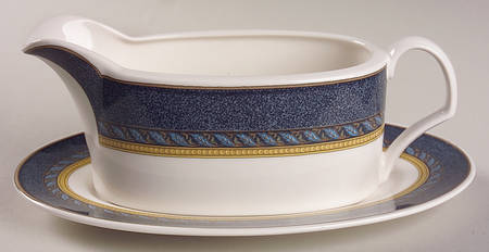 Florentine Blue Gravy Boat & Underplate (Relish/Butter)