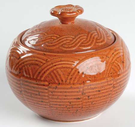 Flower Basket Terra Cotta Sugar Bowl & Lid