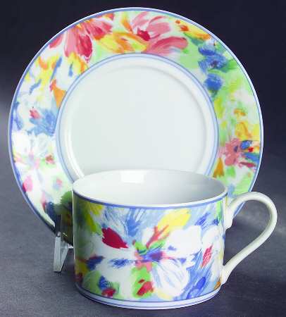 Fleur De Amour Flat Cup & Saucer Set