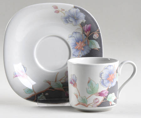 Floral Eclipse Flat Cup & Saucer Set