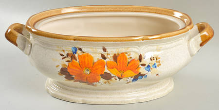 Flower Fest 2.5 Quart Oval Covered Casserole No Lid