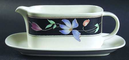 Flower Gallery Gravy Boat & Underplate (Relish/Butter)