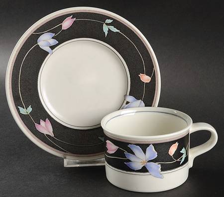Flower Gallery Flat Cup & Saucer Set