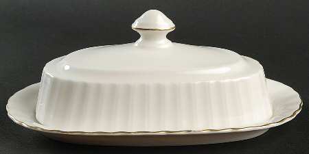 Fluted Gold 1/4 Lb Covered Butter
