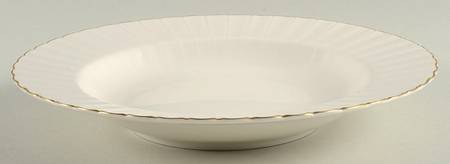 Fluted Gold Large Rim Soup Bowl