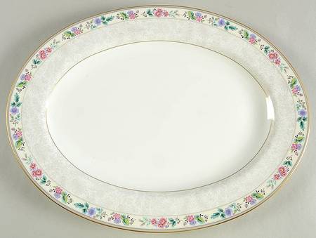 Floral Lace 14" Oval Serving Platter