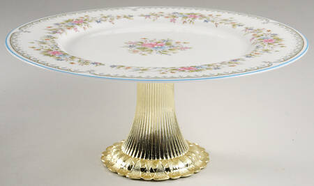 Flower Mist Cake Stand with 4"-5" Metal Pedestal  Hc
