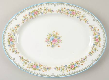 Flower Mist 12" Oval Serving Platter