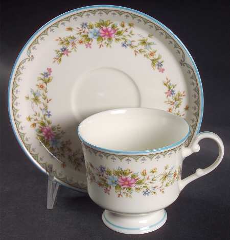 Flower Mist Footed Cup & Saucer Set