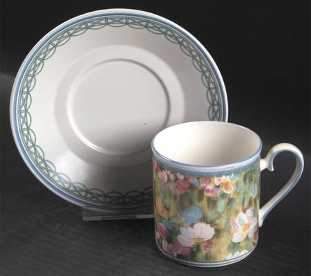 Floral Meadow Flat Cup & Saucer Set