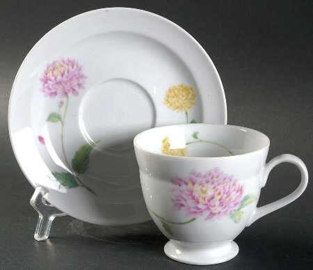 Flower of The Month Footed Cup & Saucer Set