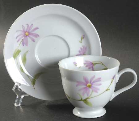 Flower of The Month Footed Cup & Saucer Set