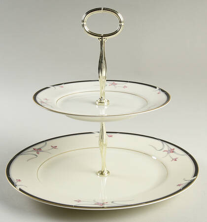 Floradora 6 5/8"-10"  2 Tiered Serving Tray (Dp, Sp) HC