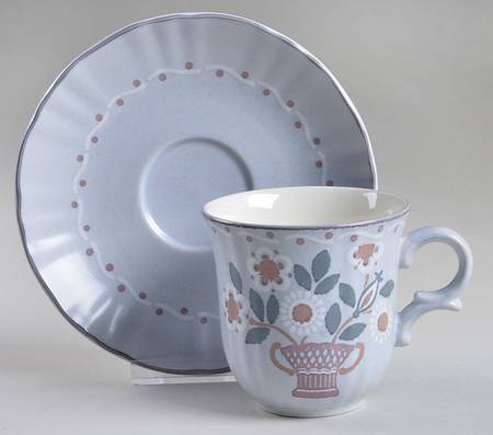 Floralgram Flat Cup & Saucer Set