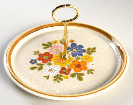 Floribunda Round Serving Plate with Center Handle (Dp) Hc