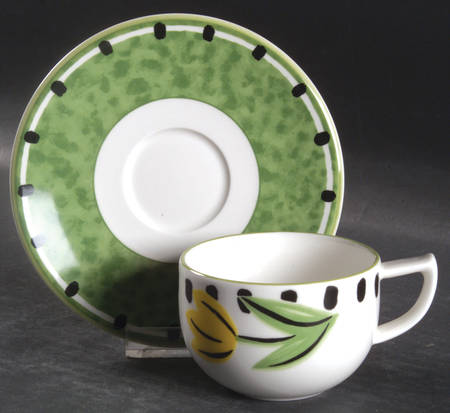 Flower Fest Flat Demitasse Cup & Saucer Set