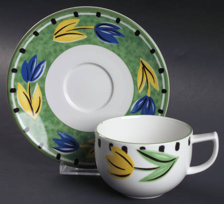 Flower Fest Flat Cup & Saucer Set