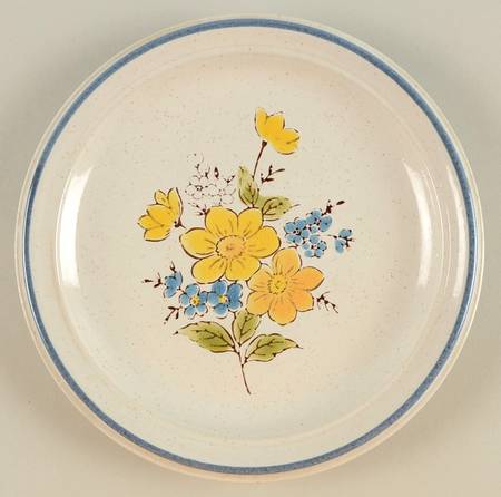 Flowers of Spring Blue Salad Plate