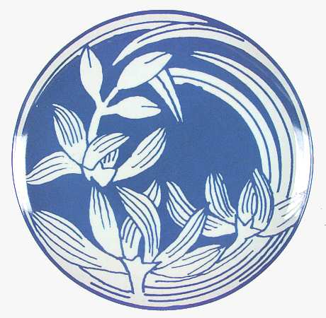 Flower Study Blue Dinner Plate