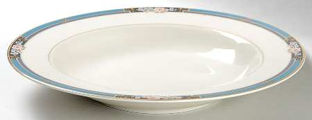 Florisse Turquoise Rim Soup Bowl