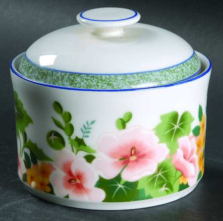 Floral Trellis Sugar Bowl & Lid