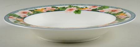 Floral Trellis Large Rim Soup Bowl