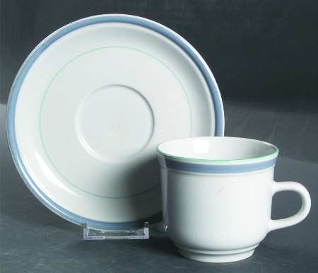 Folk Art Flat Cup & Saucer Set